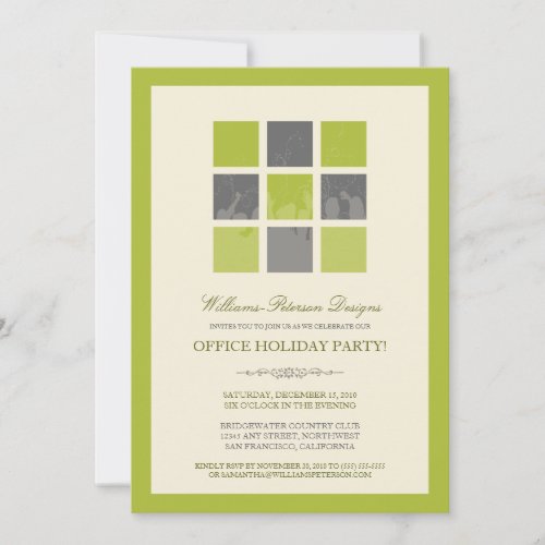 Modern Office Holiday Party Invitation (lime)