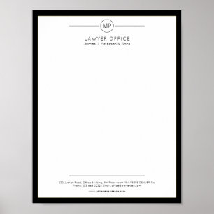 Modern office letterhead printable variant poster