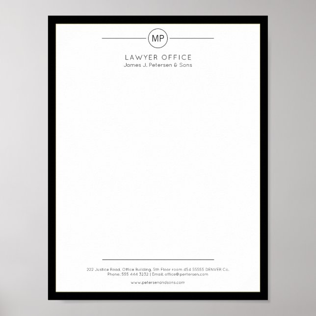 Modern office letterhead printable variant poster (Front)