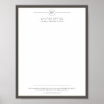 Modern office letterhead printable variant poster<br><div class="desc">Elegant simple letterhead template with a dark grey frame and a contemporary typography script. Digital download - when ordering,  choose your format INSTANT DOWNLOAD</div>