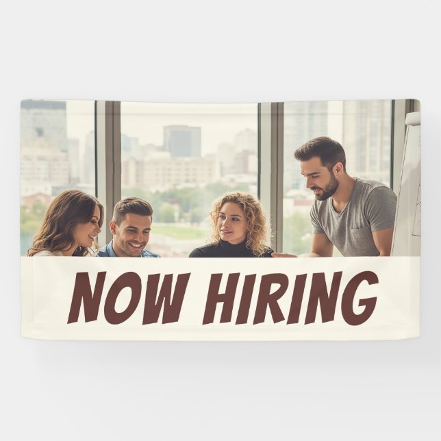 Modern Office NOW HIRING Banner Professional Team (Horizontal)