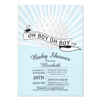 Modern Oh Boy Golf Ball Boys Baby Shower Invitation