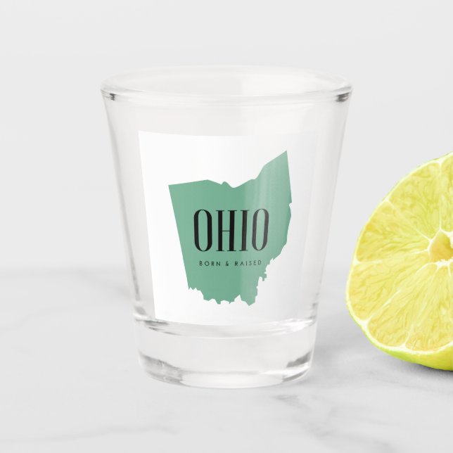 Modern Ohio State Silhouette Shot Glass (Front)