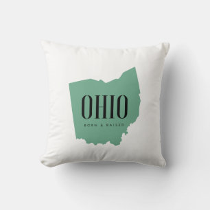 Modern Ohio State Silhouette Throw Pillow