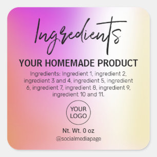 Modern Oil Slick Holographic Ingredient Labels