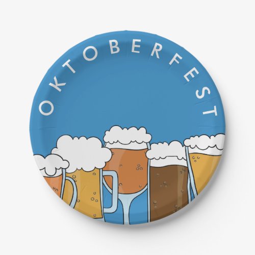 Modern Oktoberfest Beerfest Beer Collection Paper Plates