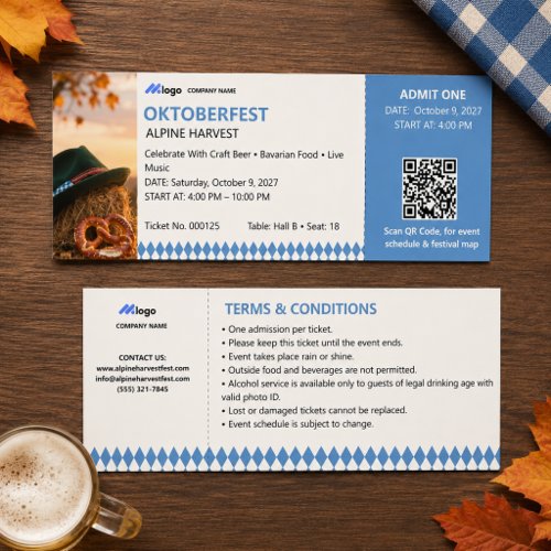 Modern Oktoberfest Fall Harvest Festival Ticket