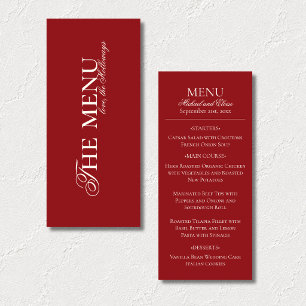 Modern Old Money Burgundy Wedding Dinner Menu