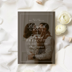 Modern Old Money Photo Overlay Wedding Invitation
