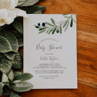 Modern Olive Branch Baby Shower Invitation