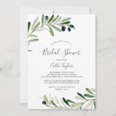 Modern Olive Branch Bridal Shower Invitation (Front)