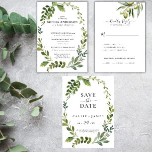 Modern Olive Branch Bridal Shower Invitation