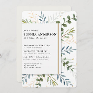 Modern Olive Branch Bridal Shower Invitation
