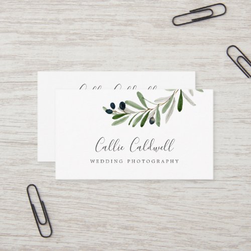 Modern Olive Branch Business Card
