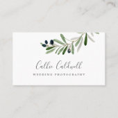 Modern Olive Branch Business Card (Front)