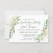 Modern Olive Branch Greenery Graduation Party Invitation (Front)