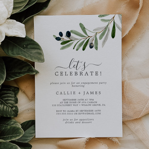 Modern Olive Branch Let's Celebrate