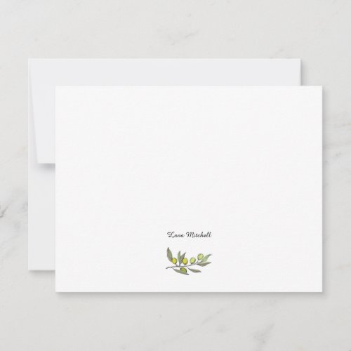 Modern Olive branch Note Card