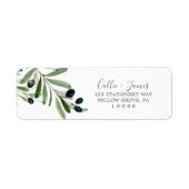 Modern Olive Branch Return Address Label (Front)
