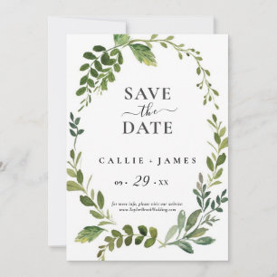 Modern Olive Branch Save the Date  Invitation