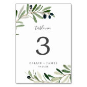 Modern Olive Branch Table Number | Zazzle