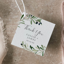 Modern Olive Branch Thank You Favor Tags