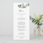 Modern Olive Branch Wedding Dinner Menu | Zazzle