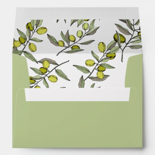 Modern Olive branch wedding Envelope