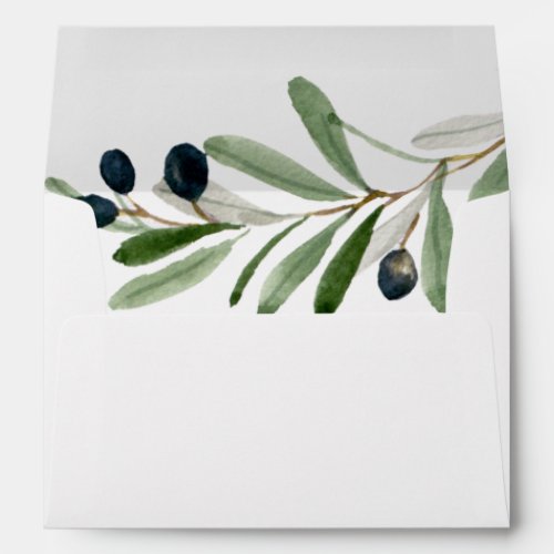 Modern Olive Branch Wedding Invitation Envelope
