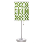 Modern Olive Green and White Trellis Table Lamp (Left)