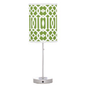 Modern Olive Green and White Trellis Table Lamp (Back)