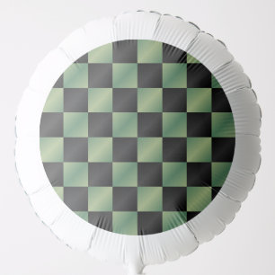 Modern Olive Green Black Gradient Checkered  Balloon