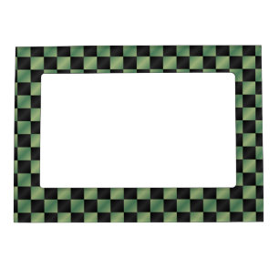 Modern Olive Green Black Gradient Checkered Magnetic Frame