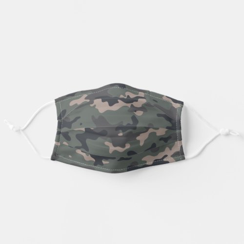 Modern Olive Green Camo Pattern Adult Cloth Face Mask