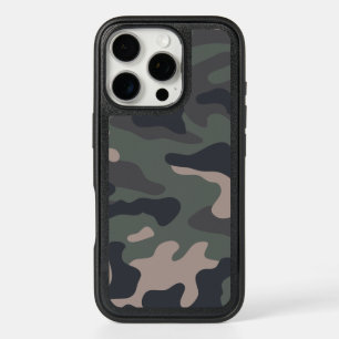 Modern Olive Green Camo Pattern iPhone 16 Pro Case