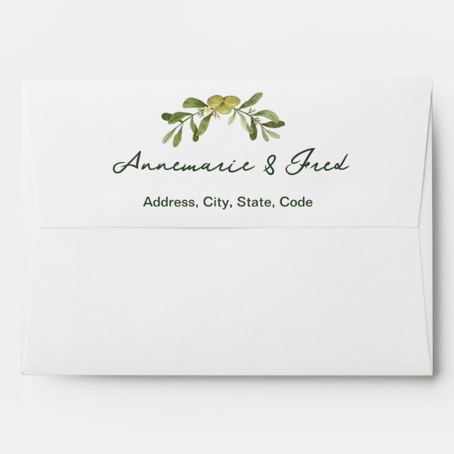 Modern Olive Green Envelope (Back (Top Flap))