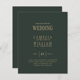 Modern OLIVE Green Gold Budget Wedding