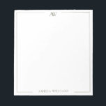 Modern Olive Green Minimalist Elegant Monogram Notepad<br><div class="desc">Create your own personalized notepad with elegant minimalist monogram initials in olive green color.</div>