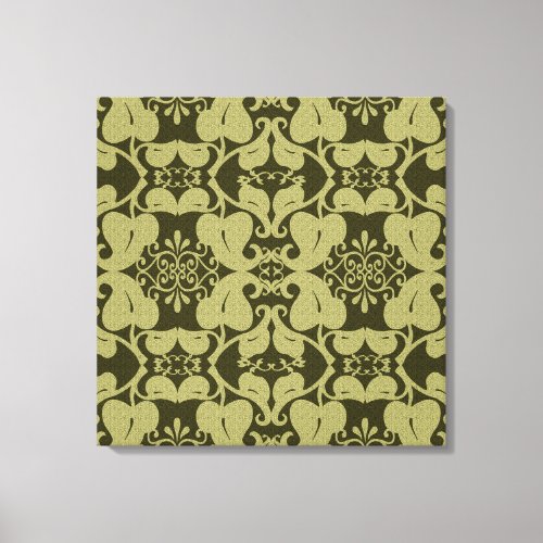 Modern Olive Green Pattern Canvas Print