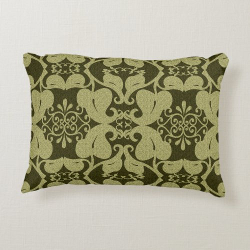 Modern Olive Green Pattern Decorative Pillow