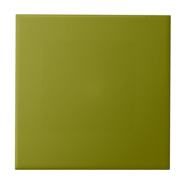 Modern Olive Green Plain Solid Color Ceramic Tile (Front)