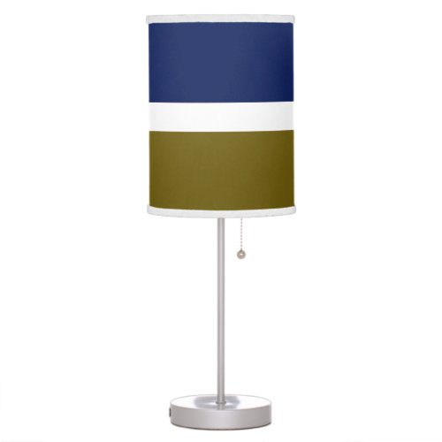 Modern Olive Green Whtie Navy Blue Color Block Table Lamp