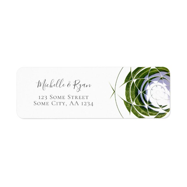 Modern Olive Leaves Wedding Address Label (Front)