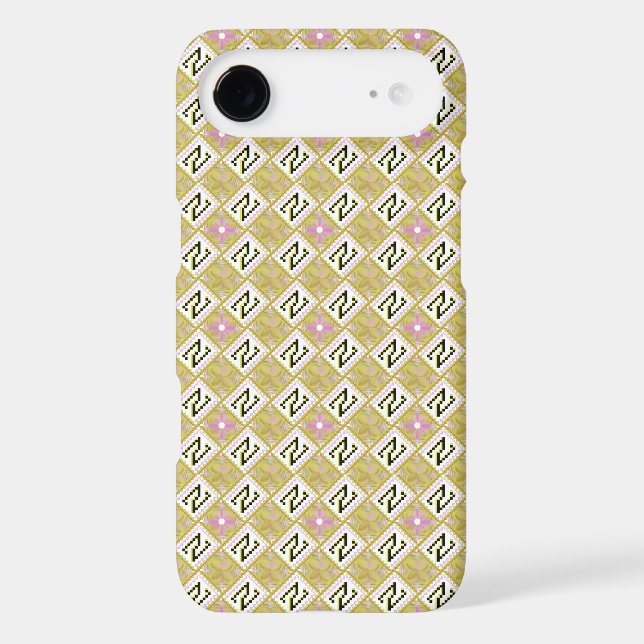 Modern Olive & Magenta Geometric Tribal Pattern Case-Mate iPhone Case (Back)