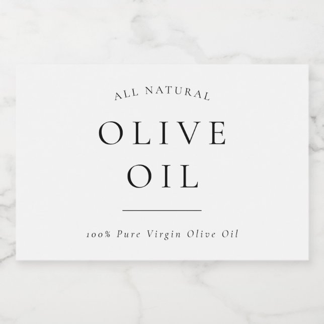 Modern Olive Oil or Food Label (Single Label)