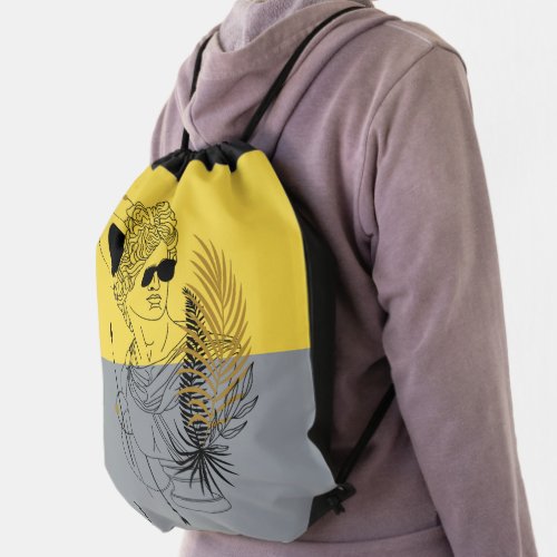 Modern Olympic God Apollo Colorblock Drawstring Bag