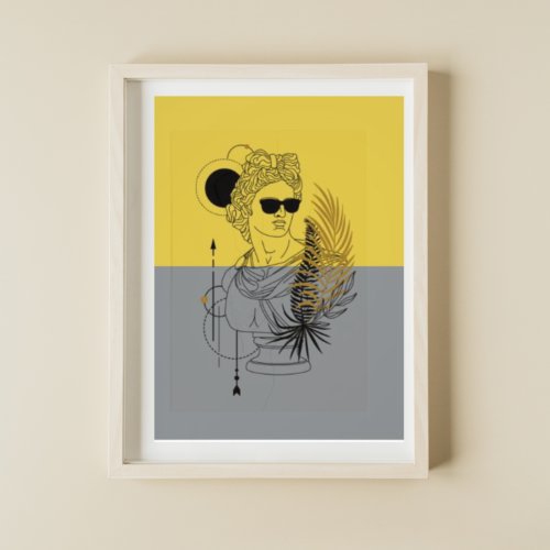 Modern Olympic God Apollo Colorblock Poster