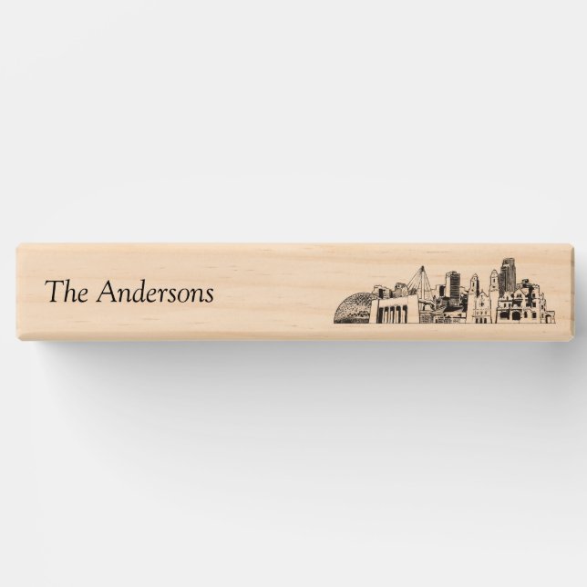 Modern Omaha Wedding Guestbook Lawn Game Topple Tower (Front)