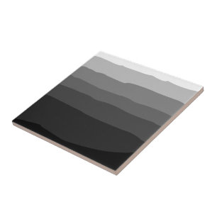 Modern Ombre Black Grey White Shaded Color Block Ceramic Tile