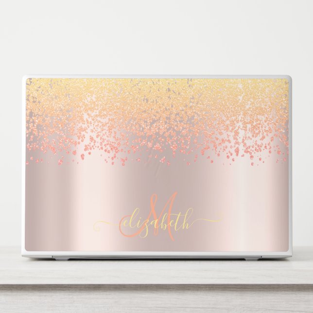 Modern Ombre Diamonds Rose Gold  HP Laptop Skin (Front)